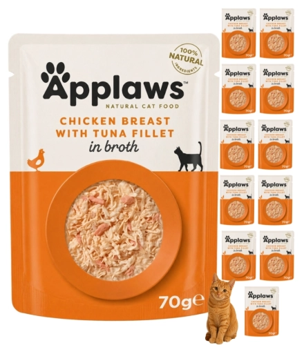 Applaws Kot kurczak tuńczyk w bulionie saszetka mokra karma 12x70g
