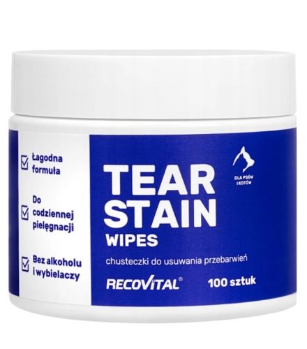 Recovet Tear Stain Wipes Chusteczki do oczu 100 szt.