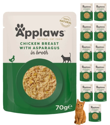 Applaws Selection Kurczak szparagi saszetka mokra karma 12x70g