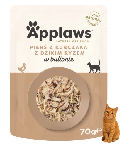 Applaws Selection kurczakiem ryż saszetka mokra karma dla kota 70g