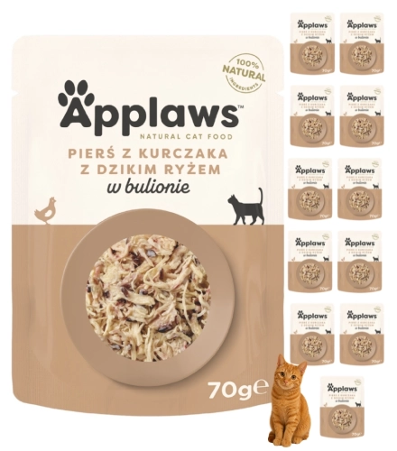 Applaws Selection kurczakiem ryż saszetka mokra karma dla kota 12x70g