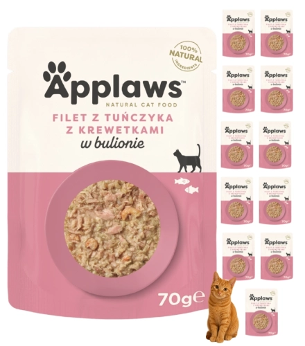 Applaws Selection tuńczyk krewetki saszetka mokra karma dla kota 12x70g