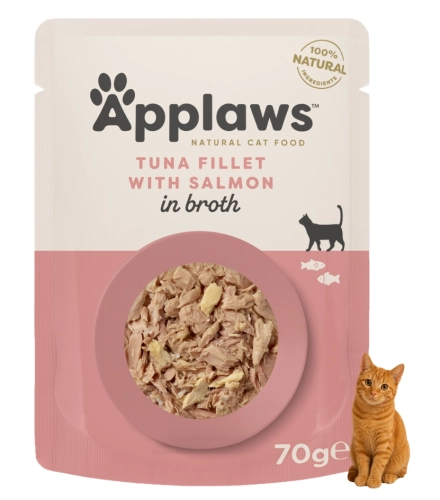 Applaws Kot tuńczyk łosoś w bulionie saszetka mokra karma 70g