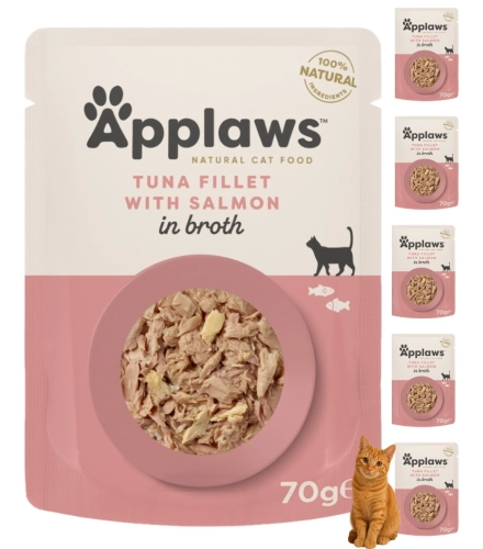 Applaws Kot tuńczyk łosoś w bulionie saszetka mokra karma 6x70g