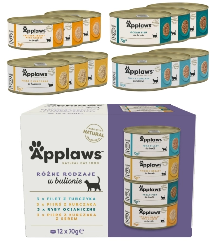 Applaws Kot MULTIPAK kurczak ryba mix puszka 12x70g