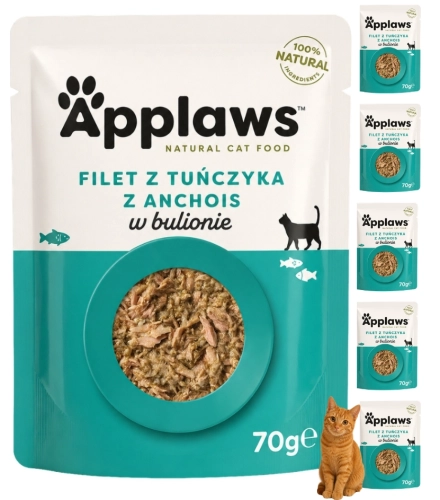 Applaws Selection tuńczyk anchois saszetka mokra karma dla kota 6x70g