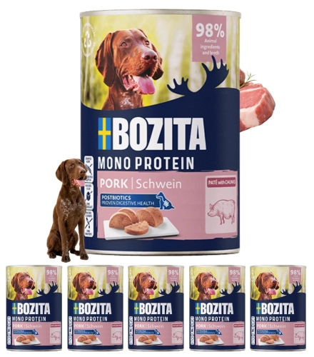 Bozita Mono Protein pasztet wieprzowina mokra karma dla psa puszka 6x400 g
