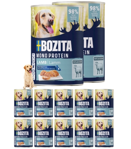 Bozita Mono Protein pasztet jagnięcina mokra karma dla psa puszka 12x400 g
