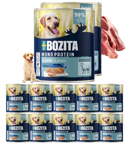 Bozita Mono Protein pasztet jagnięcina mokra karma dla psa puszka 12x800 g