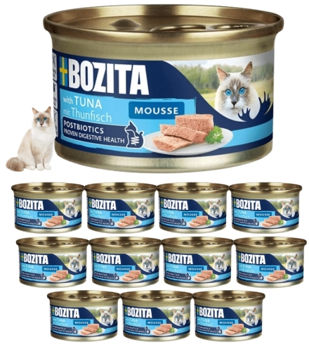 Bozita mus z tuńczykiem MSC karma mokra dla kota z postbiotykiem 12x85 g