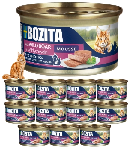 Bozita mus z dziczyzną karma mokra dla kota z postbiotykiem 12x85 g