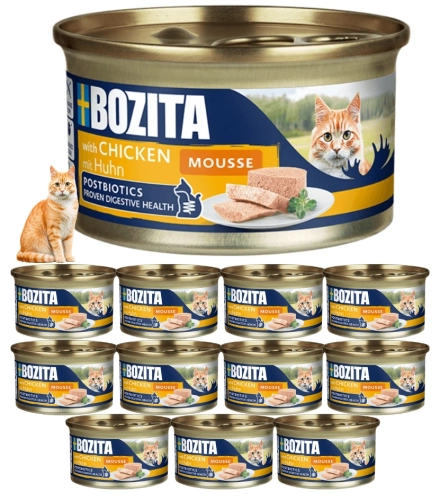 Bozita mus Kurczak karma mokra dla kota z postbiotykiem 12x85 g