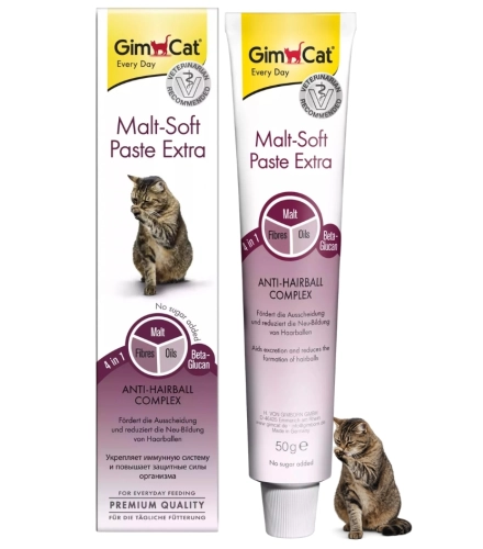 GimCat Malt Soft Extra pasta odkłaczająca dla kota kule włosowe sierść 50g
