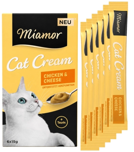 Miamor Cat Cream pasta kurczak ser dla kota kremowy przysmak porcje 6x15 g