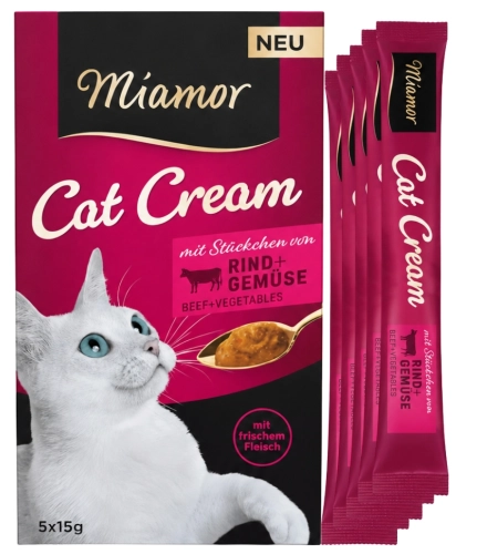 Miamor Cat Cream pasta wołowina&warzywa 5x15g