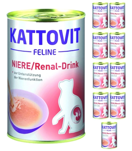 Kattovit Renal Drink napój dla kota nerki kurczak nawodnienie 10x135 ml