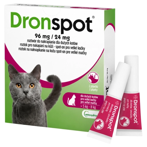 Dronspot Odrobaczanie duże koty 5-8kg 2 x 1,12ml