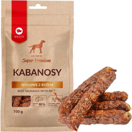 Maced Premium Kabanosy wołowe z ryżem 100g