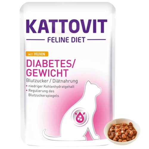 Kattovit Diabetes mokra karma dietetyczna dla kota kurczak saszetka 85 g