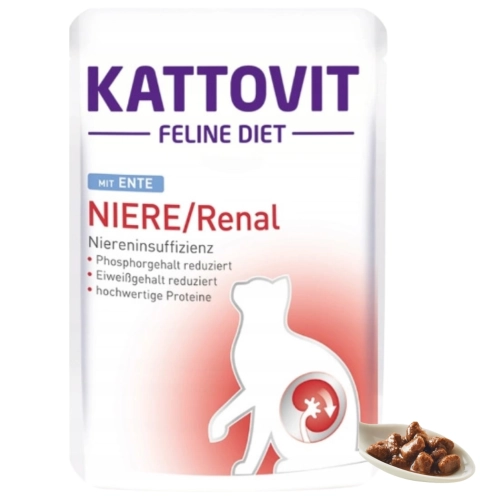 Kattovit Renal mokra karma dietetyczna dla kota nerki kaczka saszetka 85 g