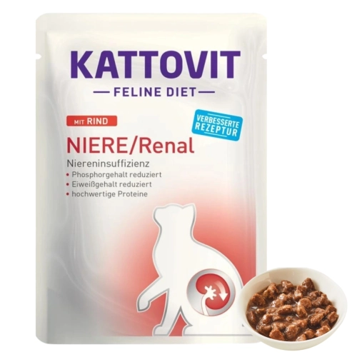 Kattovit Renal karma dietetyczna dla kota nerki wołowina saszetka 85 g