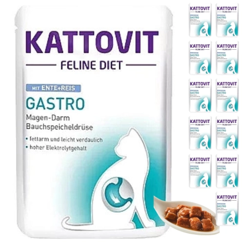Kattovit Gastro mokra karma dietetyczna dla kota kaczka ryż saszetka 12x85 g