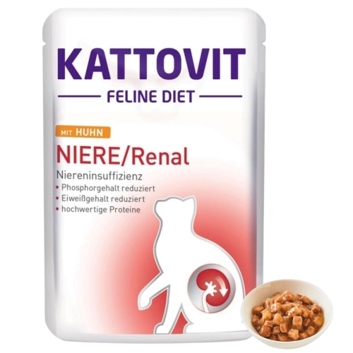 Kattovit Renal mokra karma dietetyczna dla kota kurczak nerki saszetka 85g