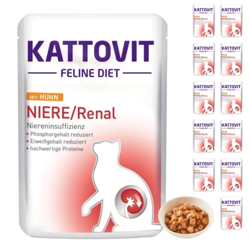 Kattovit Renal mokra karma dietetyczna dla kota kurczak nerki saszetka 12x85g