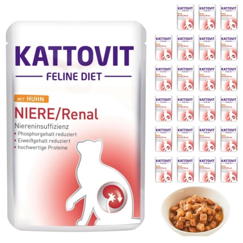 Kattovit Renal mokra karma dietetyczna dla kota kurczak nerki saszetka 24x85g