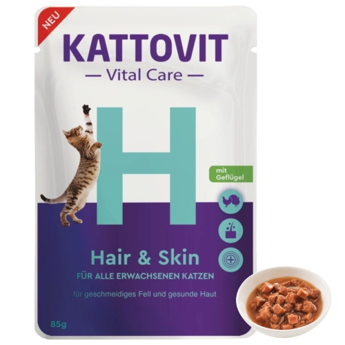Kattovit Vital Care Hair Skin karma dla kota skóra sierść saszetka 85g