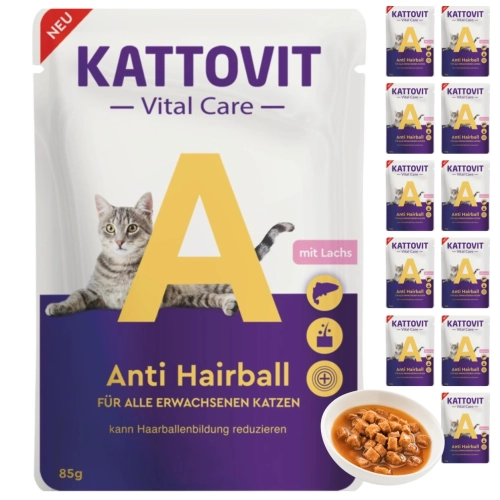 Kattovit Vital Care Anti Hairball karma dla kota łosoś odkłaczająca 12x85g