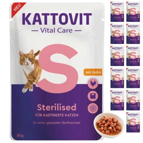 Kattovit Vital Care Sterilised karma dla kota po sterylizacji kurczak 12x85g