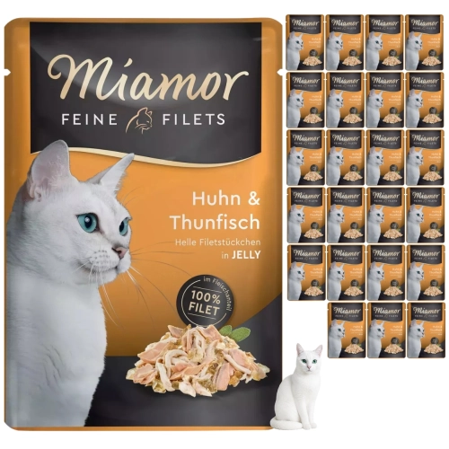Miamor Feine Filets kurczak tuńczyk w galaretce karma dla kota 24x100g