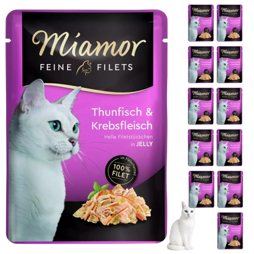 Miamor Feine Filets tuńczyk krab galaretka karma dla kota lekka 12x100 g