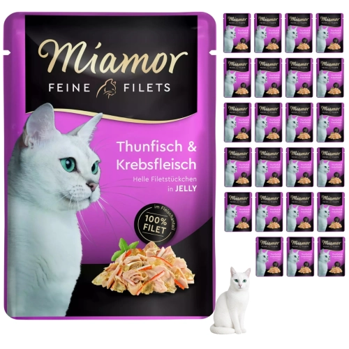 Miamor Feine Filets tuńczyk krab galaretka karma dla kota lekka 24x100 g