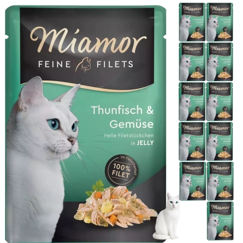 Miamor Feine Filets tuńczyk warzywa galaretka karma dla kota lekka 12x100g