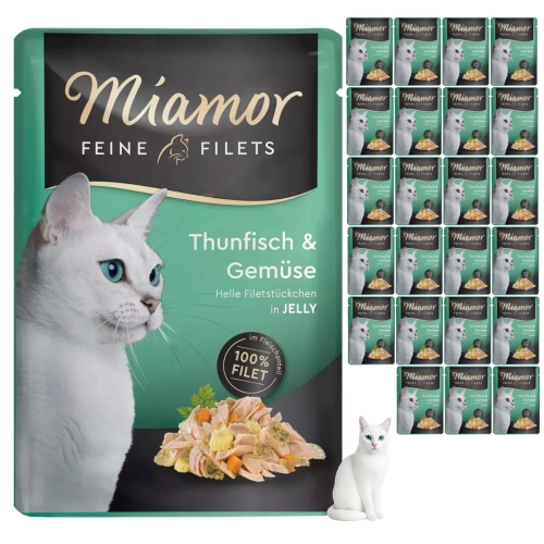 Miamor Feine Filets tuńczyk warzywa galaretka karma dla kota lekka 24x100g