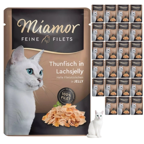 Miamor Feine Filets tuńczyk w galaretce łososiowej karma dla kota 24x100 g