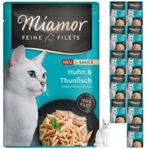 Miamor Feine Filets kurczak tuńczyk w sosie mokra karma kota 12x100g