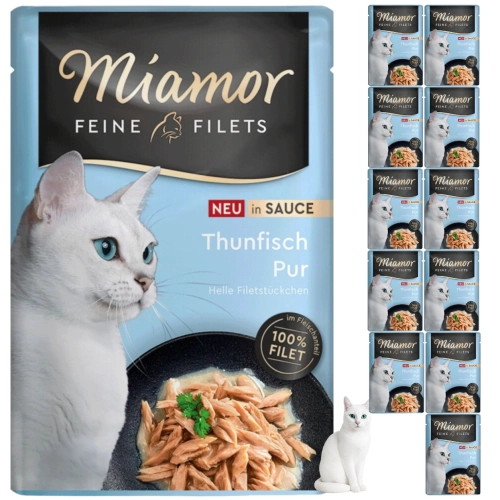 Miamor Feine Filets tuńczyk w sosie mokra karma kota bezzbożowa 12x100 g