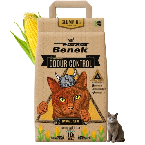 Super Benek Corn Cat Odour Control żwirek kukurydziany zbrylający 10 l