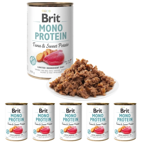 Brit Mono Protein tuńczyk batat mokra karma dla psa monobiałkowa 6x400 g