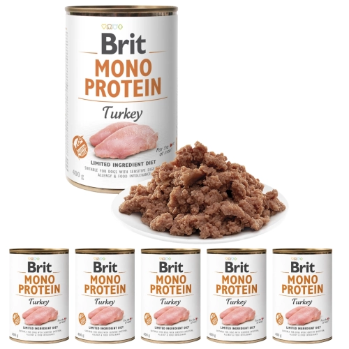 Brit Mono Protein Turkey indyk mokra karma dla psa monobiałkowa 6x400g