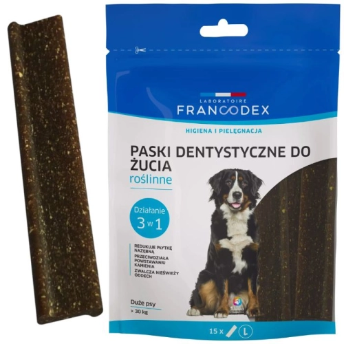 Francodex Paski do gryzienia L usuwające kamień i brzydki zapach z pyska