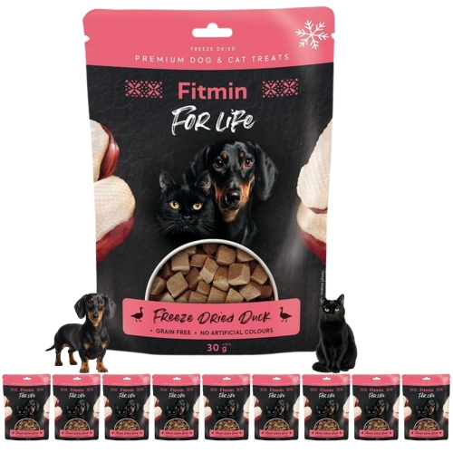 Fitmin For Life freeze dried kaczka liofilizowany przysmak psa kota 10x30g