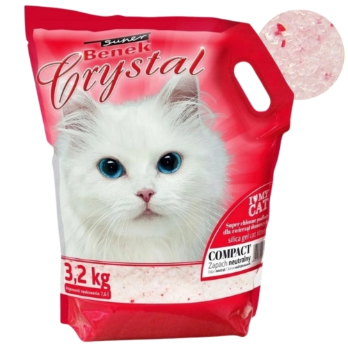 Benek Crystal Compact Gwiezdny pył żwirek silikonowy dla kota drobny 7,6 l