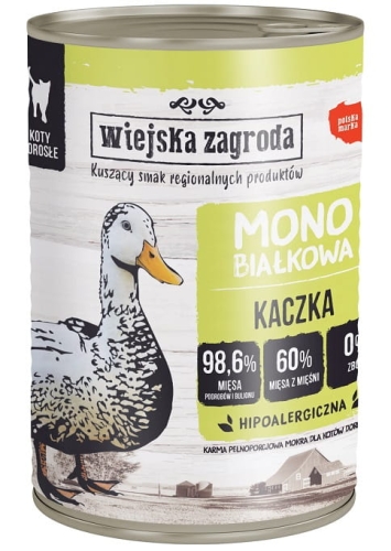 Wiejska Zagroda Kot Monoproteinowa Kaczka 400g