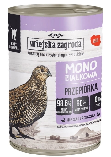 Wiejska Zagroda Kot Monoprotein Przepiórka 400g