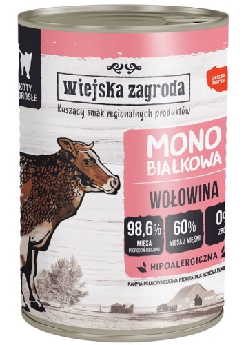 Wiejska Zagroda Kot Monoproteinowa Wołowina 400g