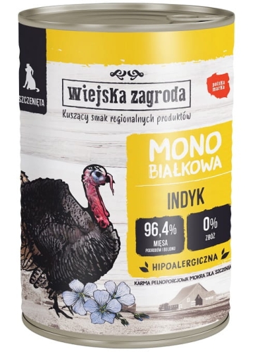 Wiejska Zagroda Mono Indyk dla szczeniąt 400g